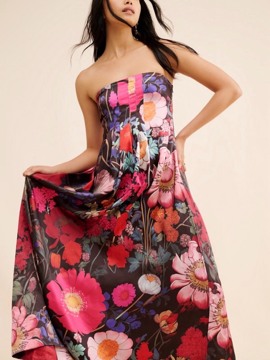 Free People Dresses & Skirts - Free People Botanical Maxi Dress in Chocolate Combo Small